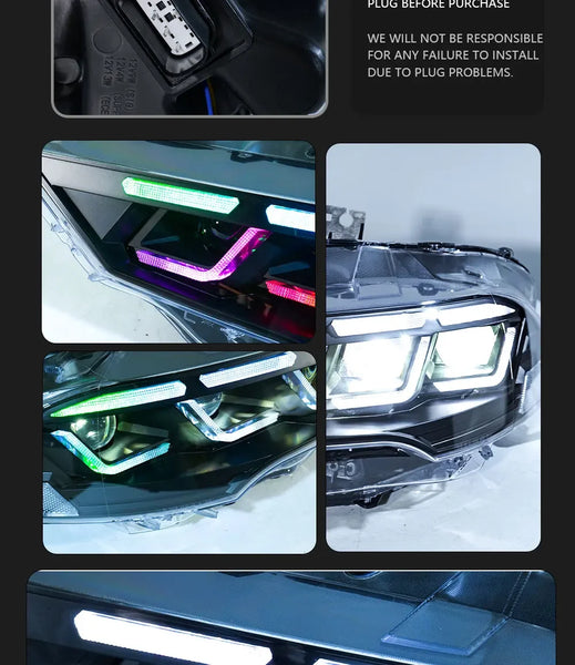 TYPY Car Lights For Ford Mustang RGB 2018-2022 Headlight LED Projetor head Lamp Daytime Running Light Automotive Accessories
