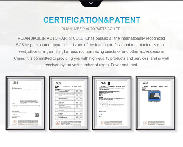 JIABEIR 1041 Universal Slider Quick Release Black Leather Bucket Racing Seats