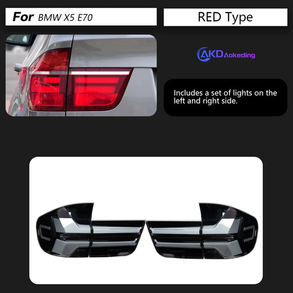 AKD Tail Lamp for BMW X5 E70 LED Tail Light 2007-2013 E70 Rear Fog Brake Turn Signal Automotive Accessories