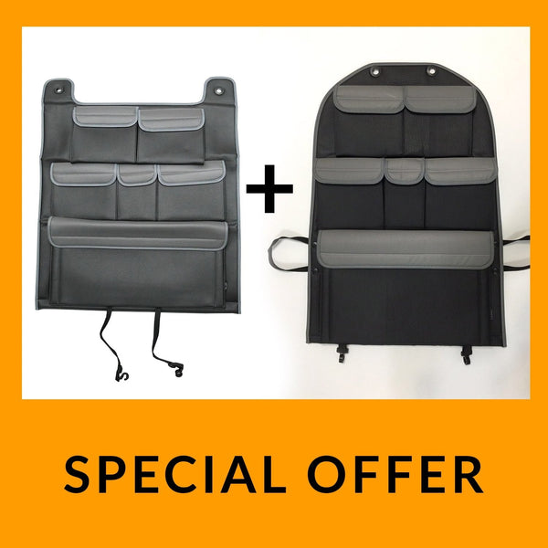 For VW T5 T5.1 Transporter Campervan Leatherette Back Seat Organiser Single + Double