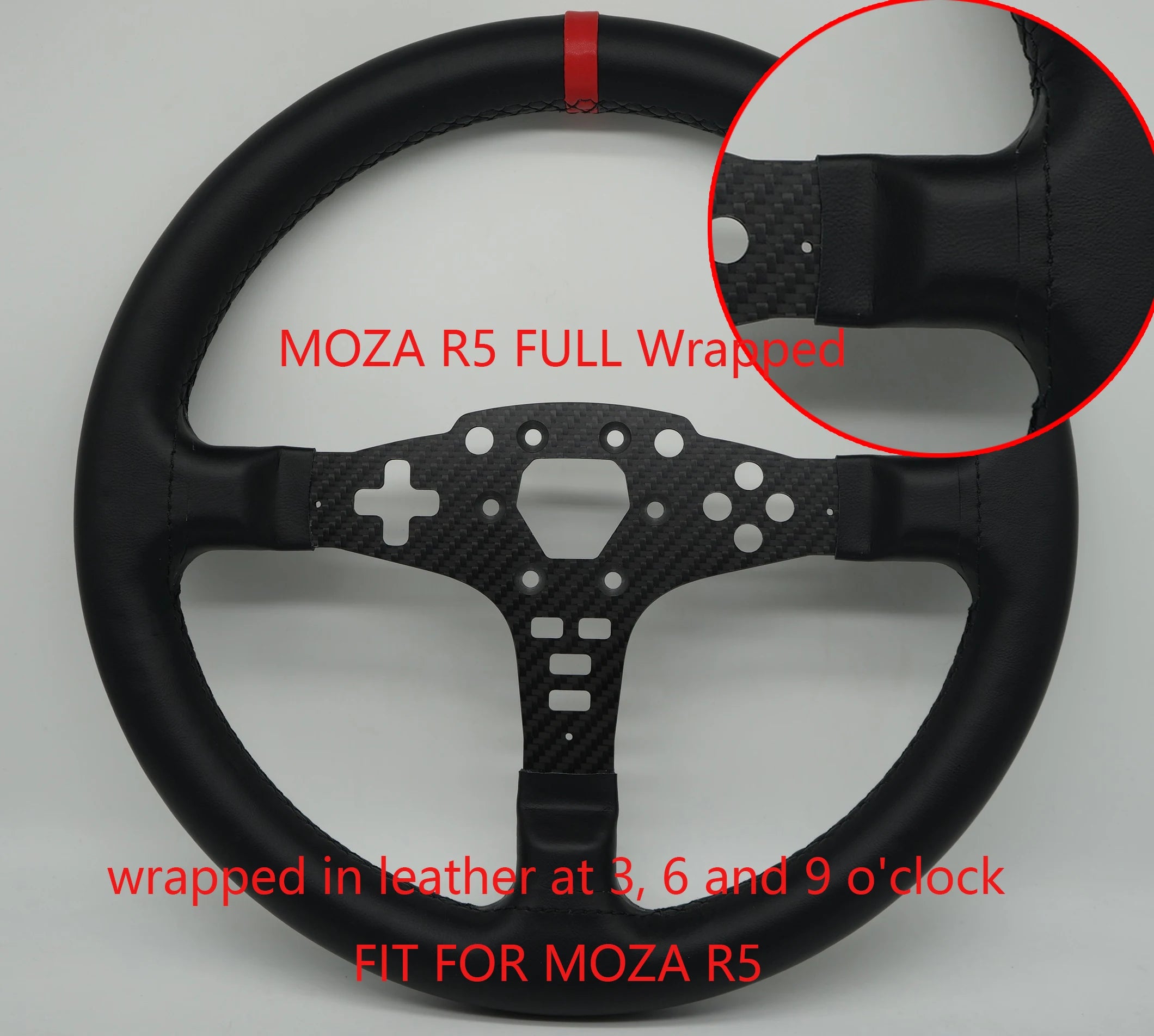 SIMPUSH 13inchs 33cm Circular steering wheel Rally sim racing MOD FOR MOZA R5 R3 ES ESX