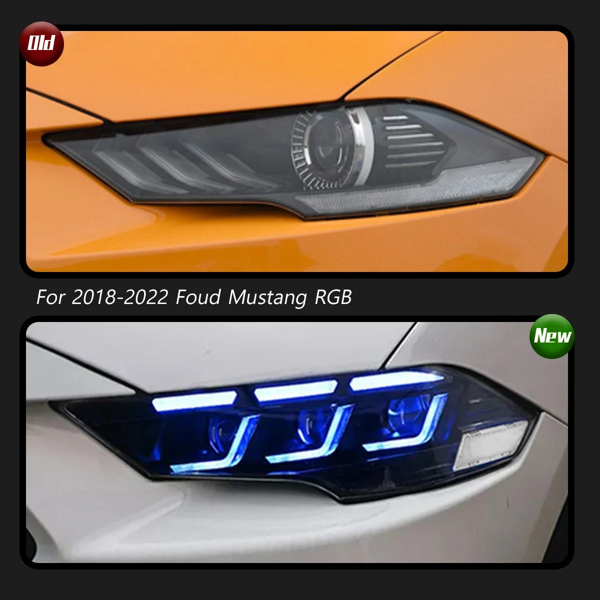 TYPY Car Lights For Ford Mustang RGB 2018-2022 Headlight LED Projetor head Lamp Daytime Running Light Automotive Accessories