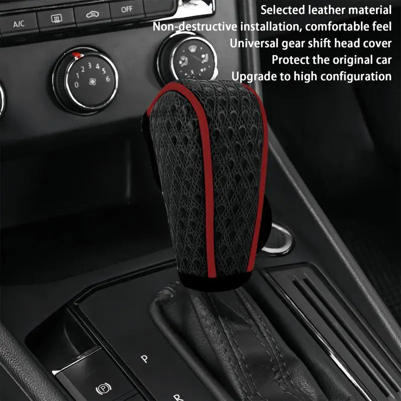 Car Shift Handle Cover Leather Non-slip Wear-resistant Car Automatic Gear Sheath Car Decoration