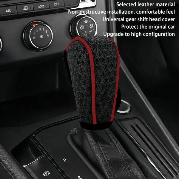 Car Shift Handle Cover Leather Non-slip Wear-resistant Car Automatic Gear Sheath Car Decoration