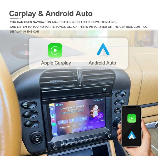 8G 256GB 7" Auto Android 12 Car Radio GPS Player Carplay Navi Bluetooth Wifi For Porsche 911 996 986 Boxster Carrera 1998-2006