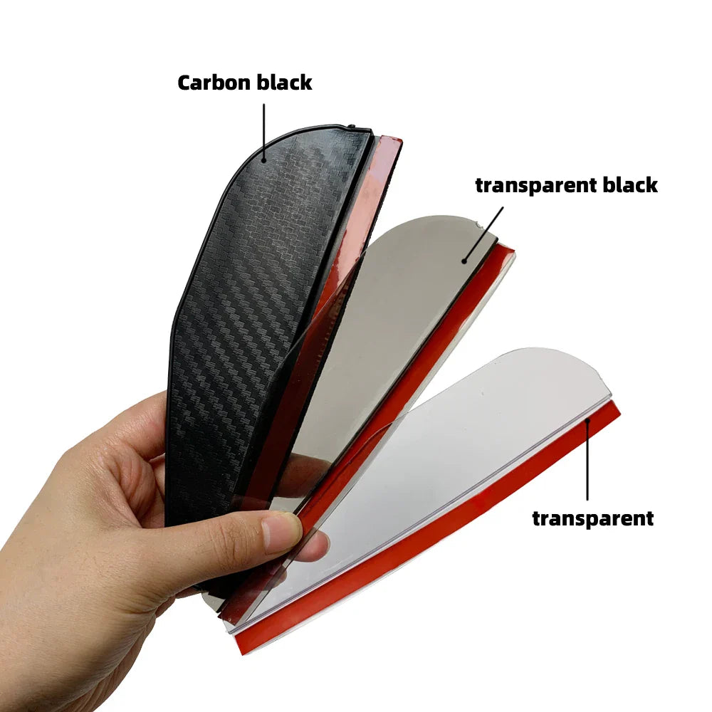 2 Pcs Car Carbon Fiber Rain Brow Rear View Mirror Rain Cover Self-Adhesive Sun Visor Clear Vision Tools Auto Mirror Accessories