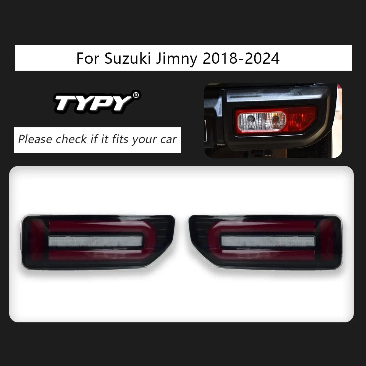 TYPY Dynamic Turn Signal Tail Lamp Automotive Accessories Upgrade Modified New LED For Suzuki Jimny 2018-2024 Taillights
