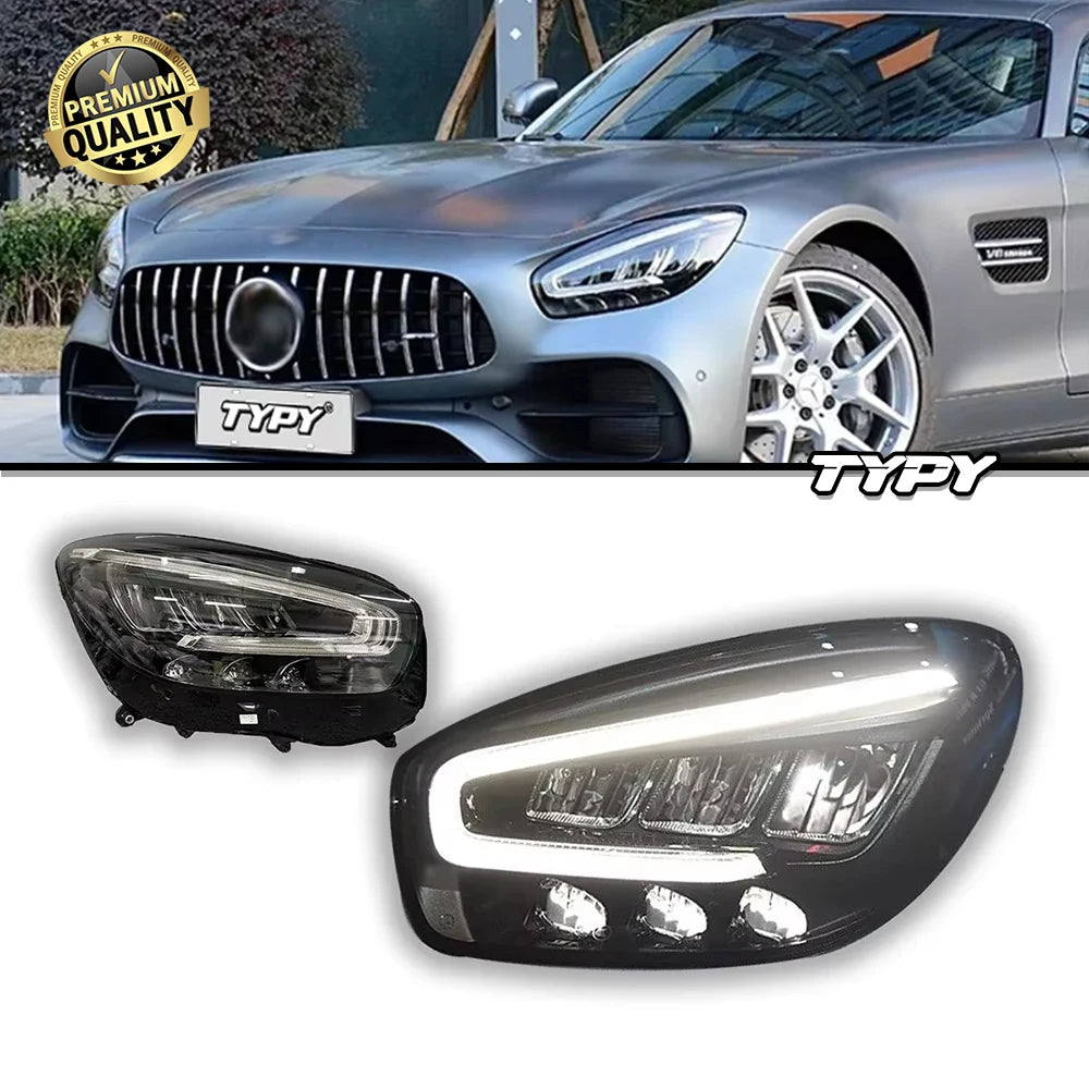TYPY Car For Benz AMG GT Headlights 2015-2019 Upgrade Modified to New DRL Dynamic Turn Signal LED Headlight Auto Accessories