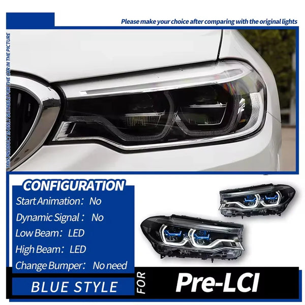 Car For BMW 5 Series G30 G38 Headlights 2018-2020 Upgrade Modified to New DRL Dynamic Turn Signal LED Headlight Auto Accessories