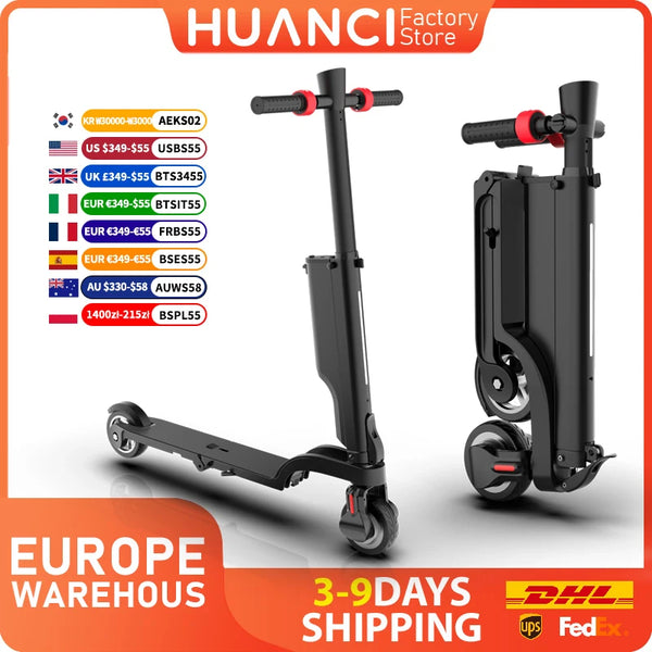 HUANCI X6 Electric Scooter Foldable 7.5A 350W 25KM/H Electric Scooters 36V e scooter 5.5 Inch Electric Scooter for Adults