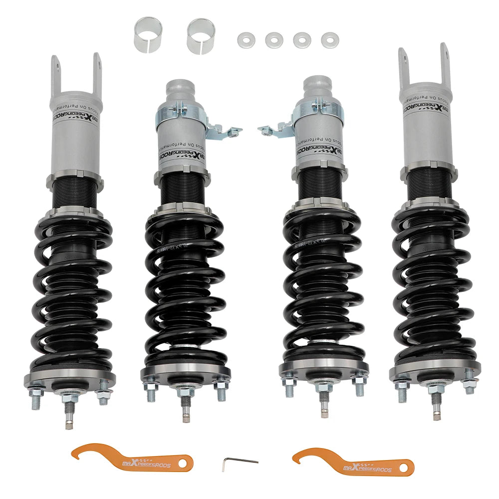 maXpeedingrods Coilover Kits for Civic EK EJ 1996-2000 24 Ways Adjustable Damper Shock Absorber Gray