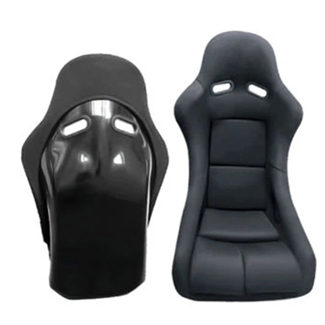JIABEIR1022BB Fixed Universal Automobile Use Fiberglass Black Bucket Racing Car Seat