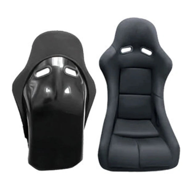 JIABEIR1022BB Fixed Universal Automobile Use Fiberglass Black Bucket Racing Car Seat