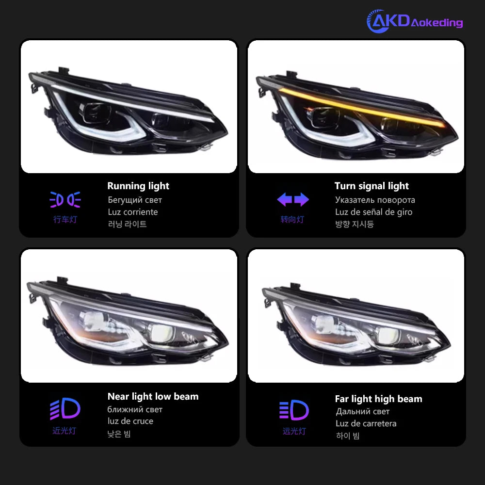 For VW Golf 8 mk8 Headlights 2021-2024 DRL Day Running Light LED Bi Xenon Bulb Fog Lights Car Accessory golf7 MK7 Head Lamp