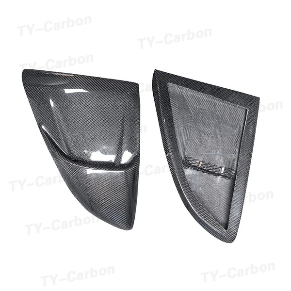 Real Carbon Fiber Rear Side Car window Air Vents Splitter Air knife Spoiler For Porsche 718 Cayman GTRS Style Bodykit 2016-2024