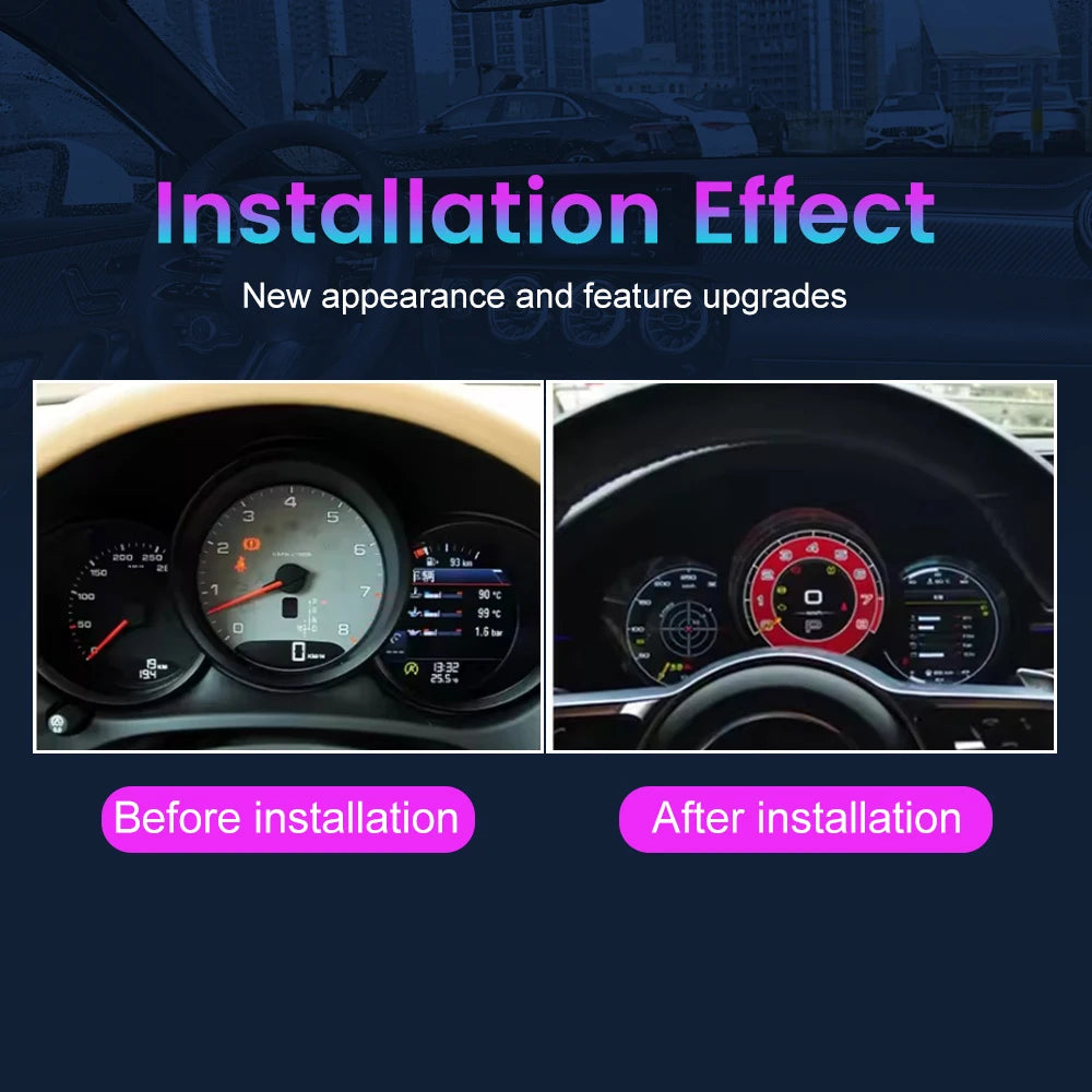 Car LCD Digital Dashboard Cluster For Porsche Macan 95B Boxster 718 Instrument Panel Speedometer Virtual Cockpit Linux System