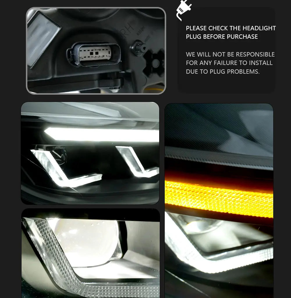 TYPY Car Lights For Ford Mustang RGB 2015-2017 Headlight LED Projetor head Lamp Daytime Running Light Automotive Accessories