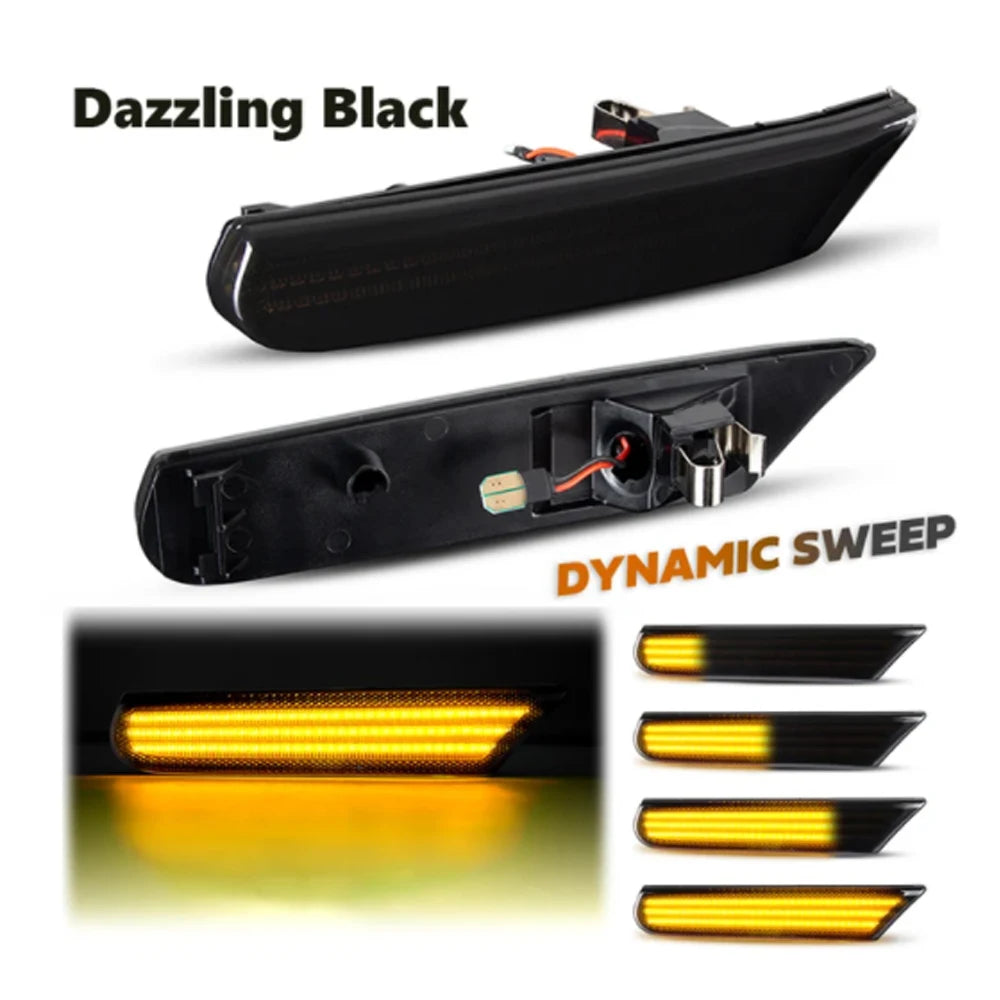 2x For Porsche Boxster 986 996 911 GT2 GT3 Targa Carrera Turbo Front Bumper Side Marker LED Turn Signal Lights Canbus Free Error