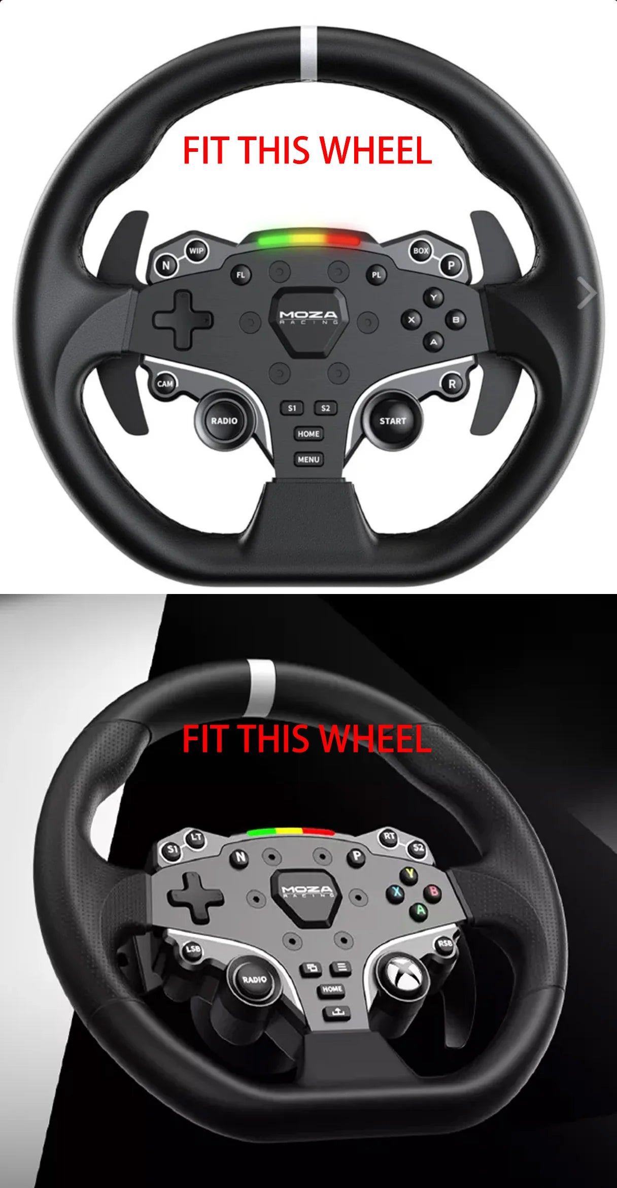 SIMPUSH 13inchs 33cm Circular steering wheel Rally sim racing MOD FOR MOZA R5 R3 ES ESX