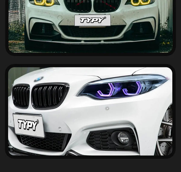 TYPY New LED Head Lamp Upgrade Modified For BMW 2 Series F22 RGB Headlight 2014-2019 Dynamic Signal Head Lamp Auto Accessories