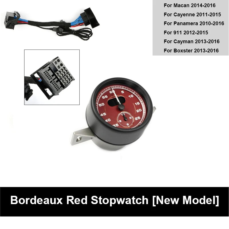 For Porsche Panamera 2010-2016 Cayman Boxster 2013-2016 911 2012-2015 Cayenne 2011-2015 Macan 14-16 Chrono Timer Stopwatch Clock