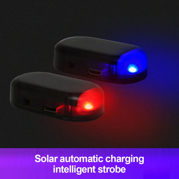 Solar Powered Car Fake Security Light Simulated Dummy Alarm Wireless Warning Anti-Theft Caution Lamp LED Flashing Imitation