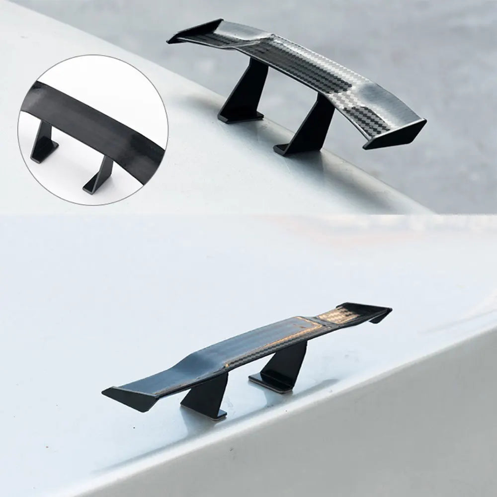 Carbon Look Car Rear Spoiler Mini Wings Small Model Decoration ABS Auto Accessories Black Blue Red White Grey Winglet