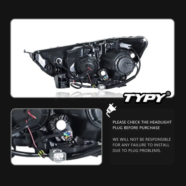 TYPY Car For Mitsubishi ASX Headlight 2013-2019 Upgrade Modified LED Headlights Dynamic Turn Brake lamp DRL Car Accessories