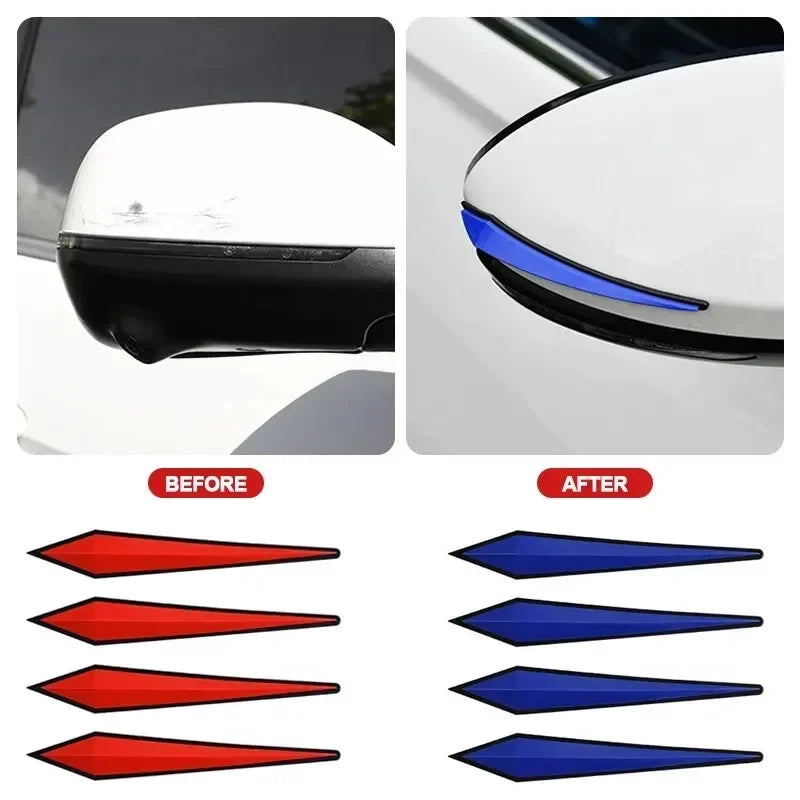 4pcs Car Antis-scratch Protective Sticker Body Bumper Anti-collision Protection  Door Rearview Mirror Edge Guard Rubber Strip