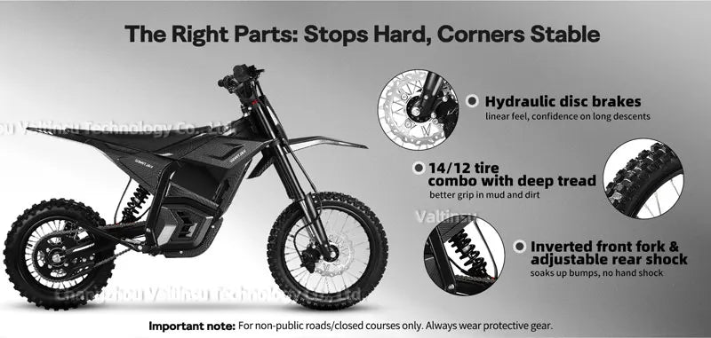 VALTINSU EM-5 48V 2500 W 30Mph Full Size Performance Electric Dirt Bike All Terrain Ebike