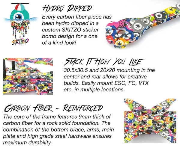 Lumenier QAV-R 2 SKITZO Freestyle 5" Quadcopter Frame (Hydro Dipped)