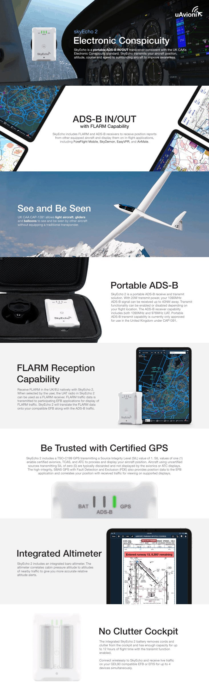 Uavionix SkyEcho 2 Portable ADS-B Transceiver