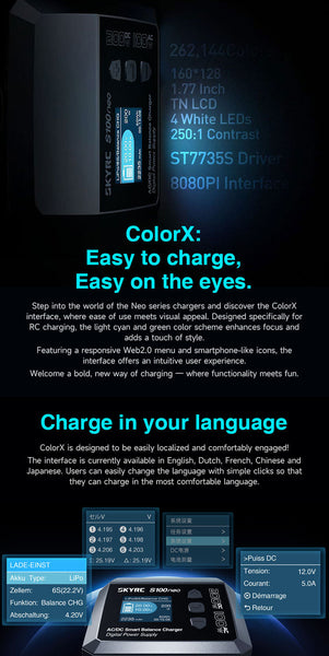 SKYRC S100neo AC100W/DC200WDual Channel Lipo Charger