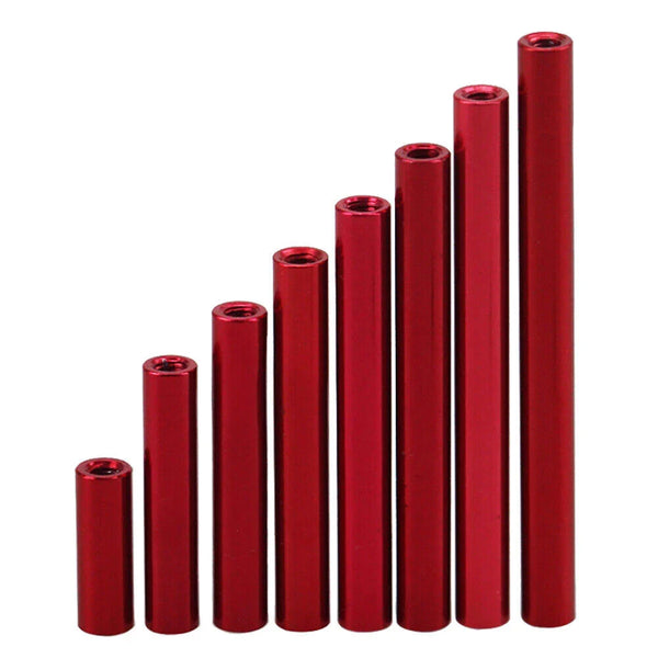 10pc M3x8 Smooth Standoffs Coloured Aluminium Pack