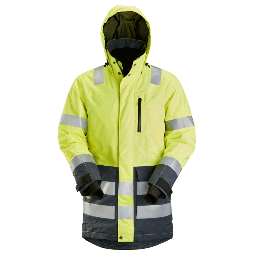 Snickers 1830 AllroundWork, Hi-Vis Waterproof Parka Jacket Class 3 Various Colours