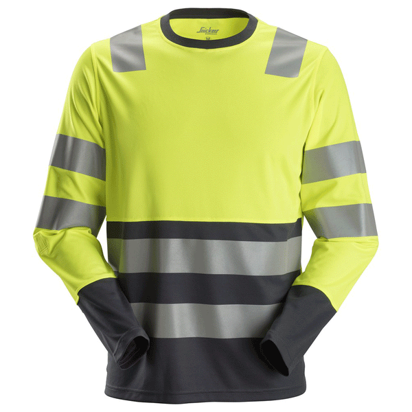 Snickers 2433 AllroundWork Hi-Vis Long Sleeve Shirt CL2 Various Colours