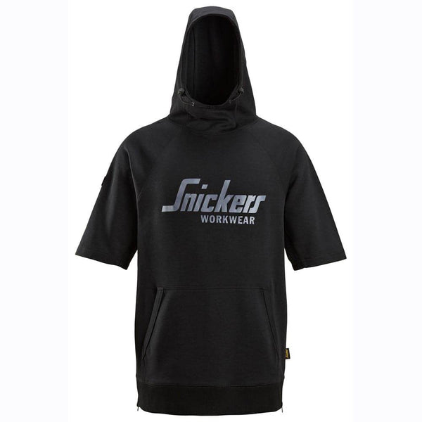 Snickers 2850 Logo Short Sleeve Hoodie Sweatshirt
