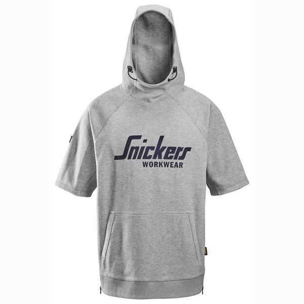 Snickers 2850 Logo Short Sleeve Hoodie Sweatshirt
