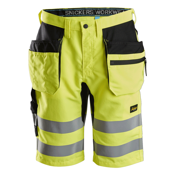 Snickers 6131 LiteWork, Hi-Vis Shorts+ Holster Pockets Class 1 Various Colours