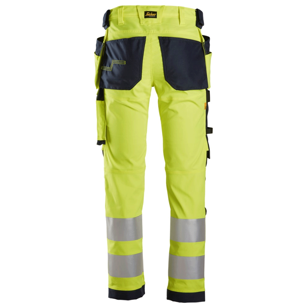Snickers 6243 AllroundWork, Hi-Vis Stretch Kneepad Holster Work Trousers Class 2 Various Colours