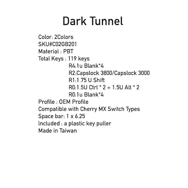 Tai-Hao PBT Keycap Set - Dark Tunnel