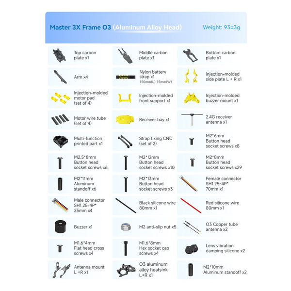 SpeedyBee Master3X Modular Frame O3 (Aluminum Alloy Head)