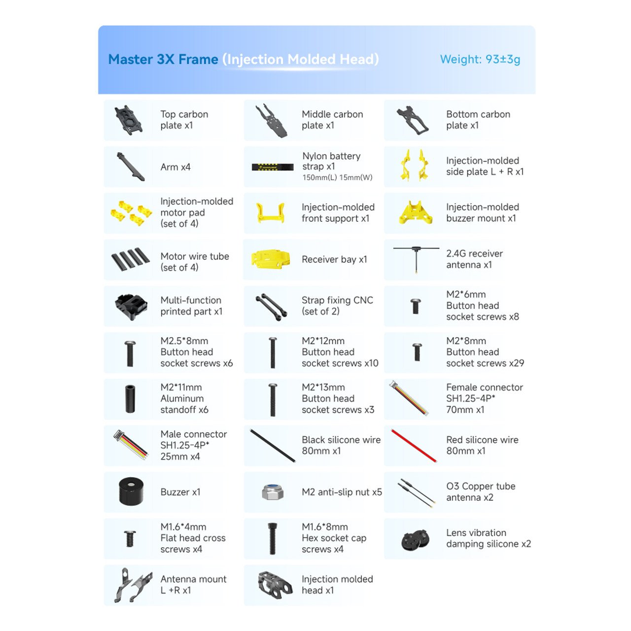 SpeedyBee Master3X Modular Frame (with Injection Moulded Head O3 Compatible)
