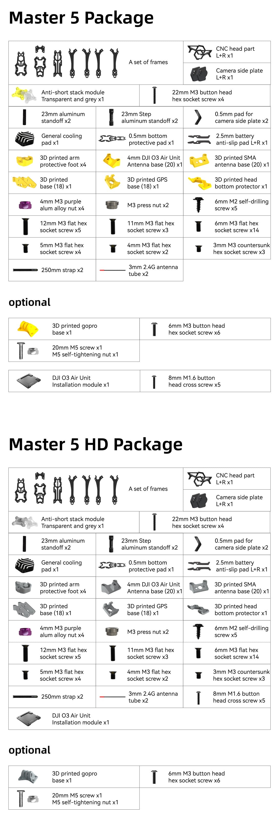 SpeedyBee Master 5 FPV Quadcopter Frame