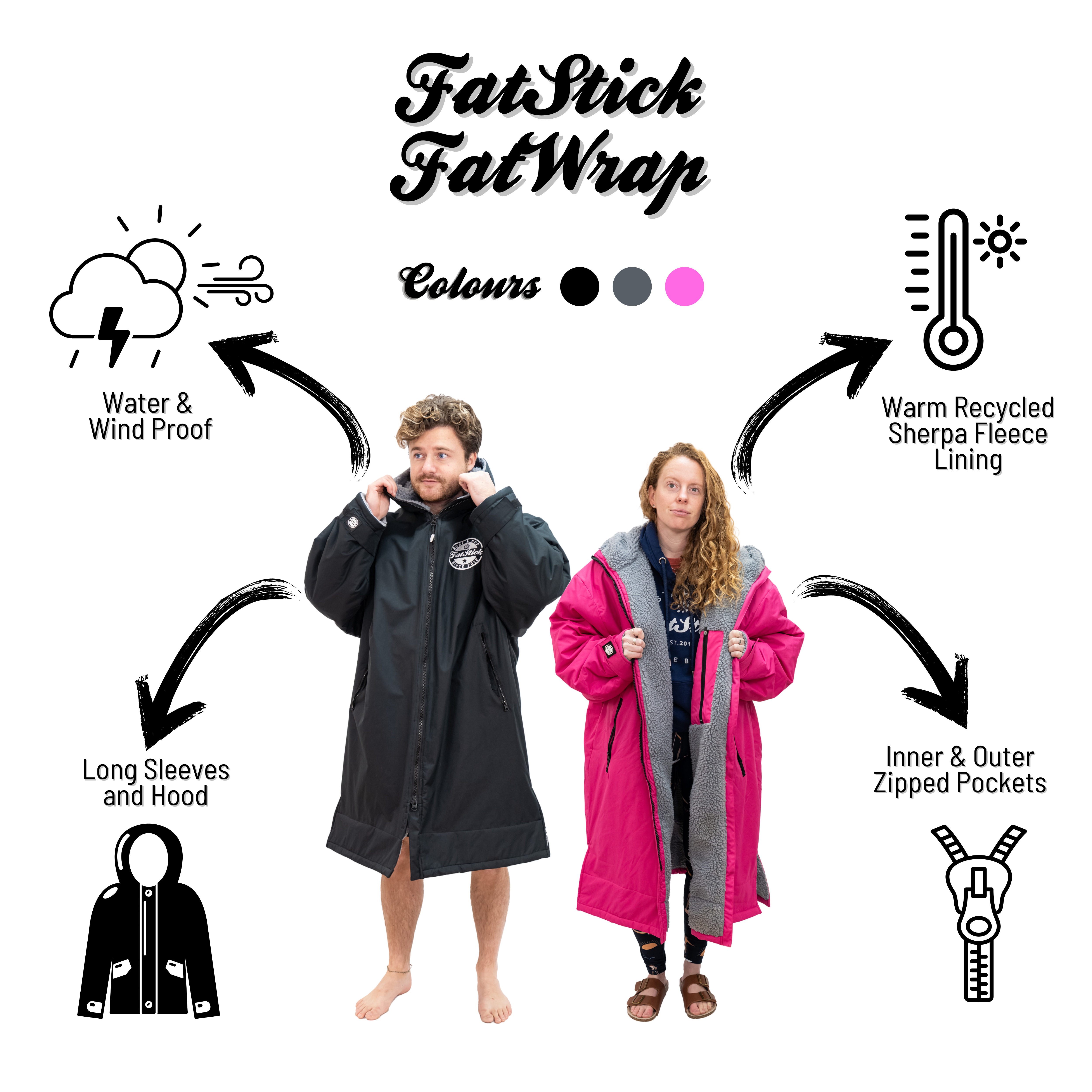 FatStick Kids Childs Changing Robe “FatWrap” With Sherpa Fleece Lining