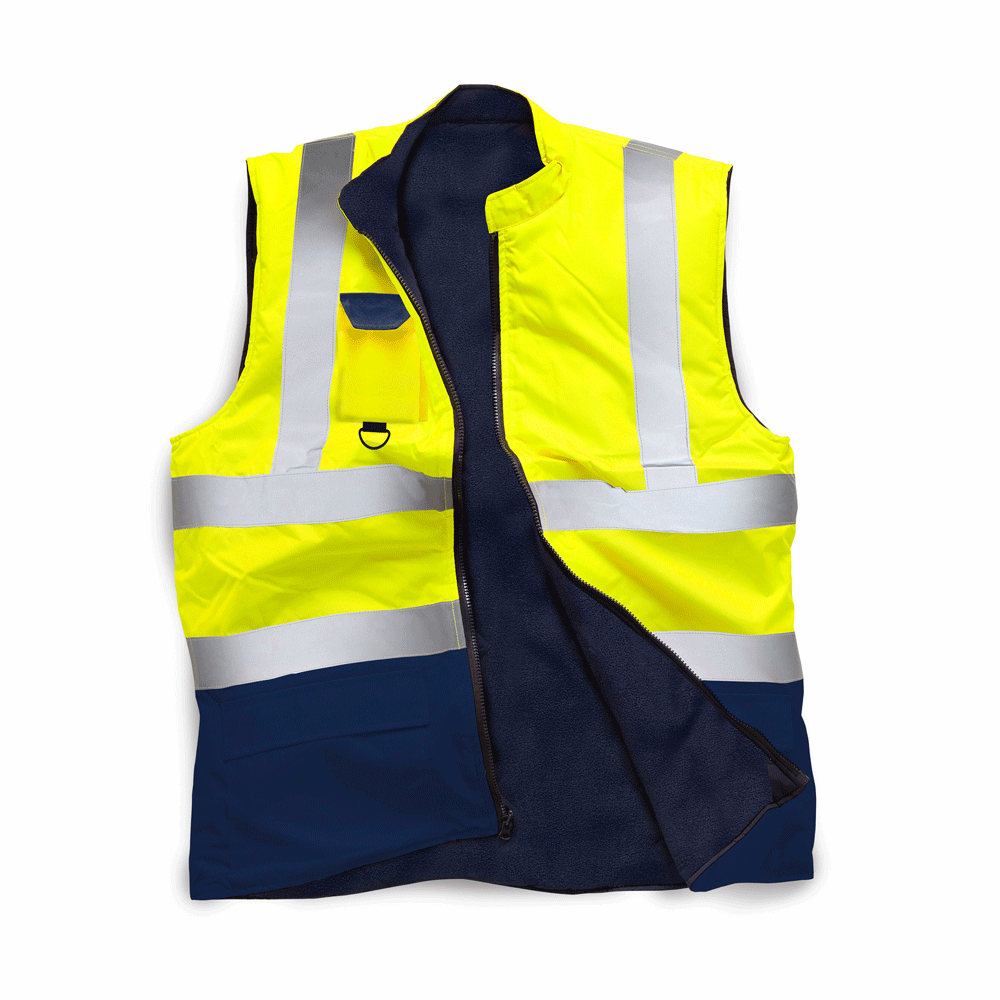 Standsafe HV037 Hi-Vis Two Tone Reversible Fleece Bodywarmer Various Colours