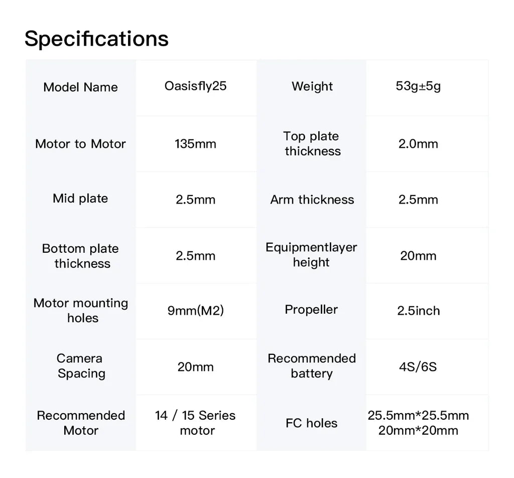 Sub250 Oasisfly25 Frame