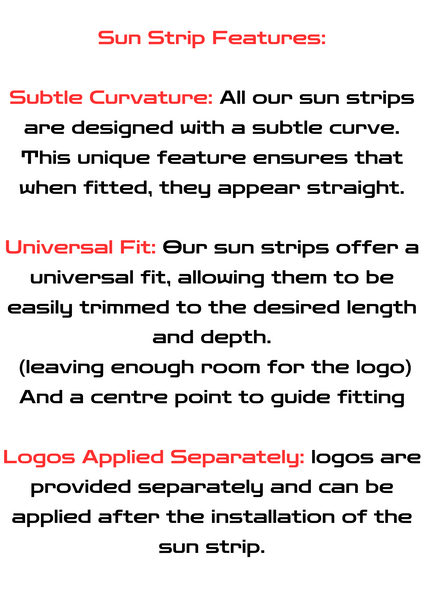 VTECH TURBO Custom Vinyl Sunstrip – Universal Fit 140cm 150cm 160cm