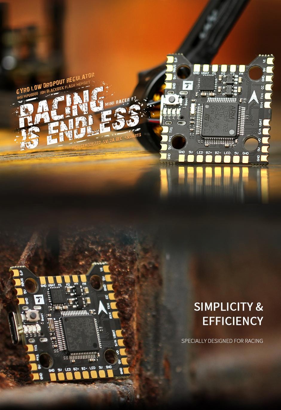 T-Motor Mini Racer 20x20 F7 Flight Controller