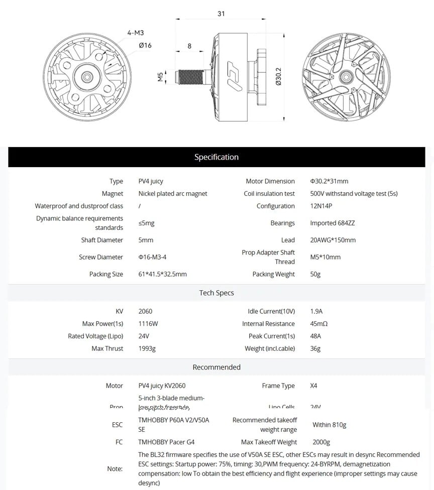 Tmotor P2406 2060kV Motor